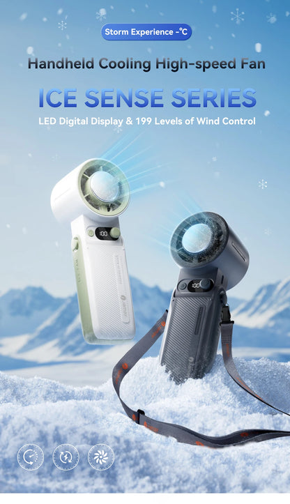 TurboBreeze™ – 199-Speed Handheld Fan with LED Display - WM DigitalBay
