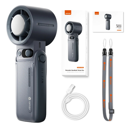 TurboBreeze™ – 199-Speed Handheld Fan with LED Display - WM DigitalBay