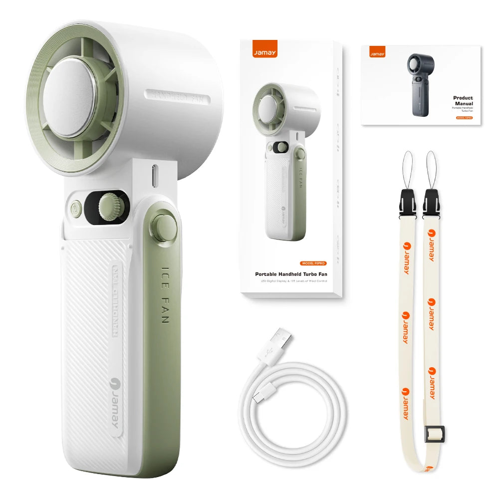 TurboBreeze™ – 199-Speed Handheld Fan with LED Display - WM DigitalBay