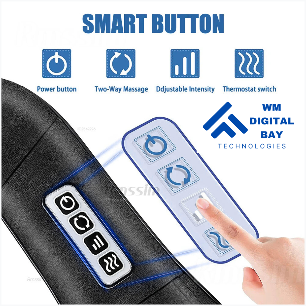 RelaxEase™ – Shiatsu Heated Neck & Back Massager - WM DigitalBay
